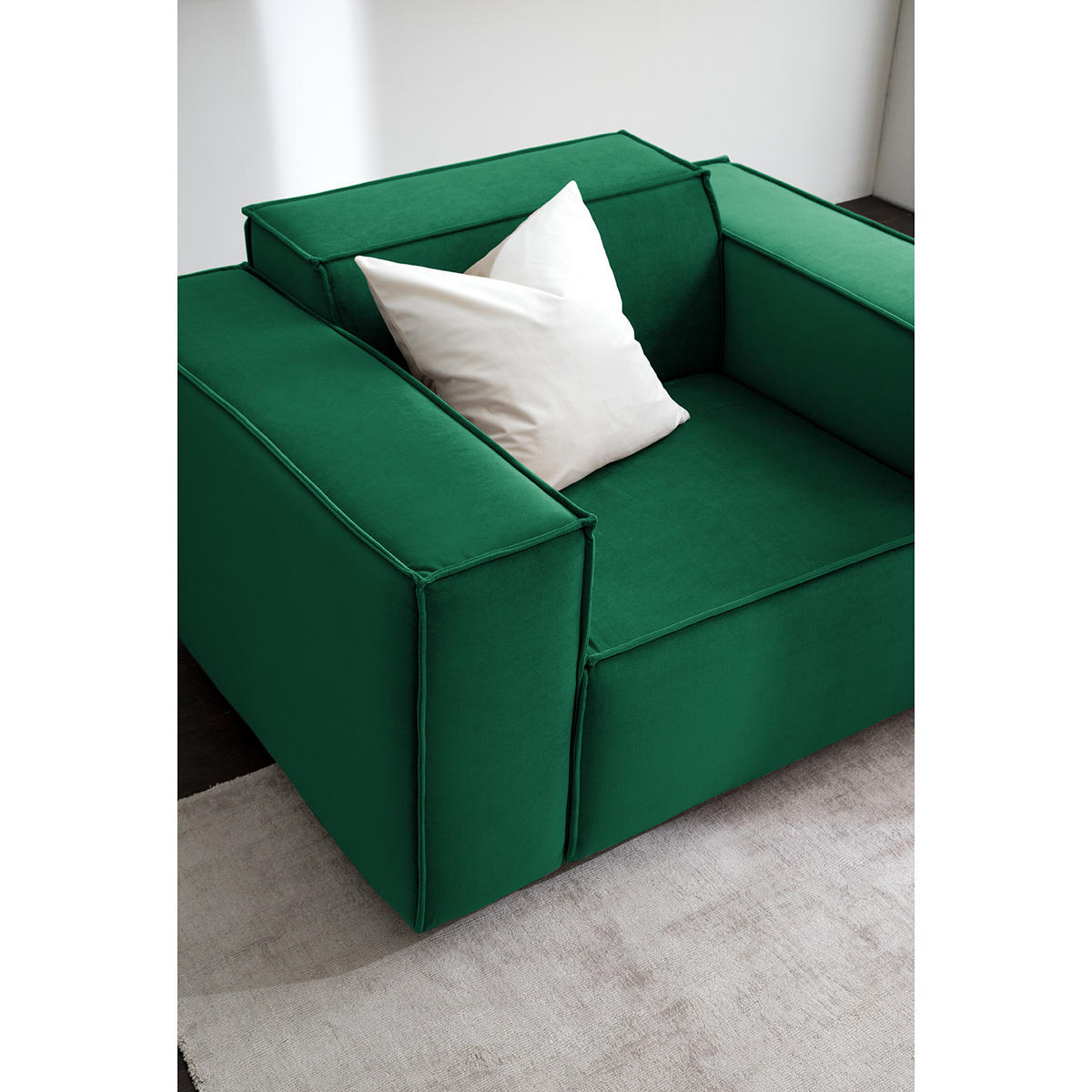 SESSEL - Dunkelgrün/Schwarz, Kunststoff/Textil (120/70/96cm) - home24