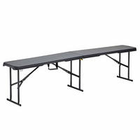 BANK klappbar, Schwarz - Schwarz, Textil - Oviala
