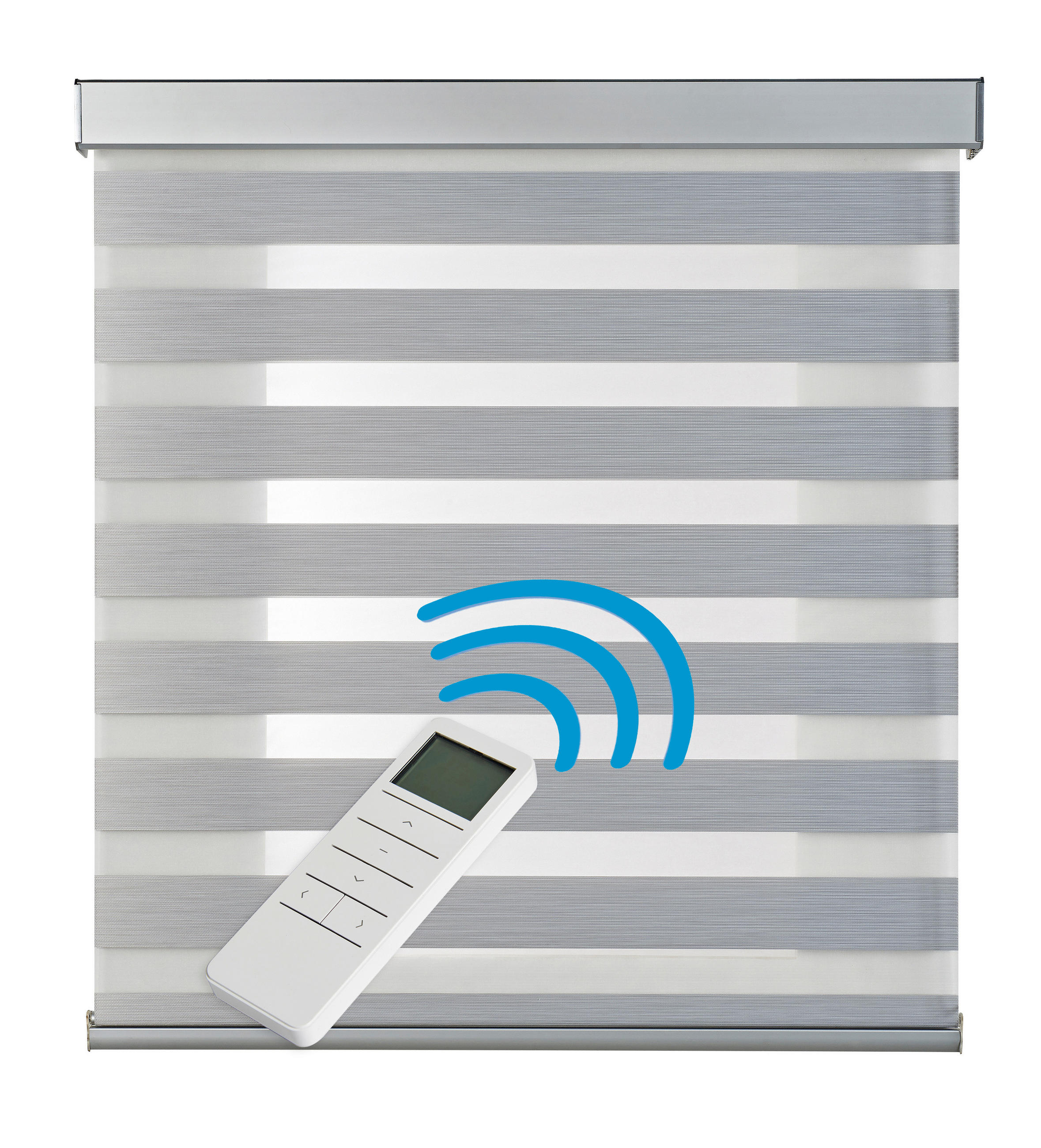 DOPPELROLLO Motorisiertes Silber 120x250 cm - Silberfarben, Kunststoff (120/250cm) - STORESDECO