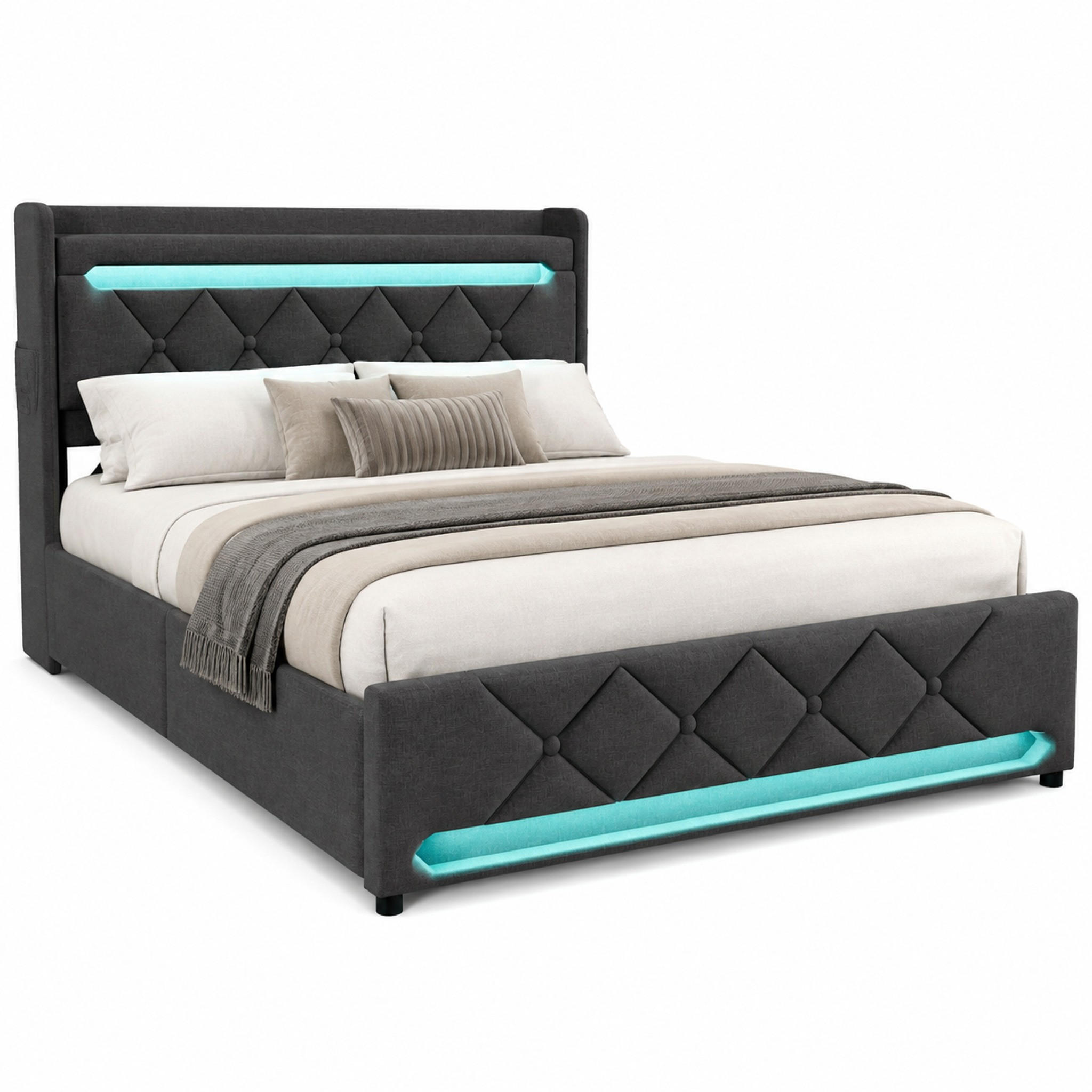 Meubliv Bett Grau 140x190 cm