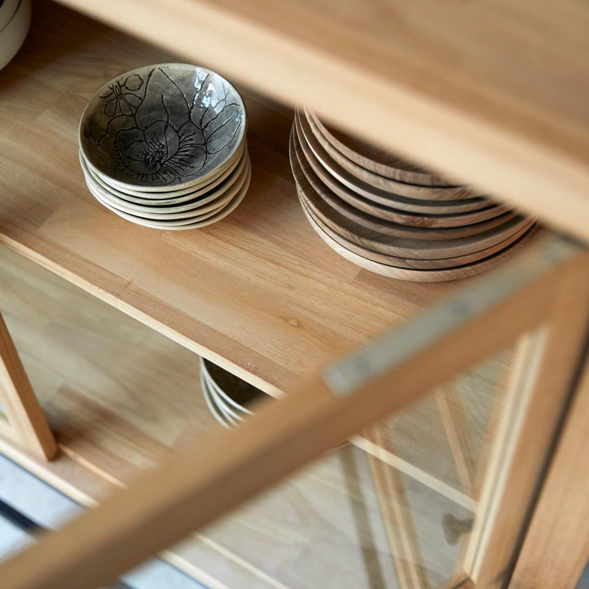 VITRINENSCHRANK Babeth Natur aus Teak - Naturfarben, Holz (160/122/45cm) - Tikamoon