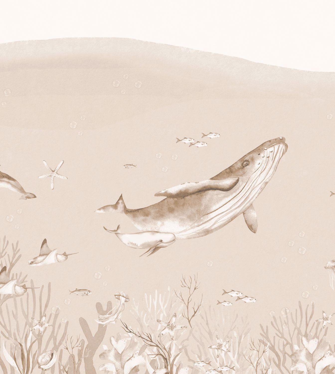 FOTOTAPETE Unterwasserwelt 2.5 x 2.79 m - Beige, Papier (250/279cm) - ESTAhome