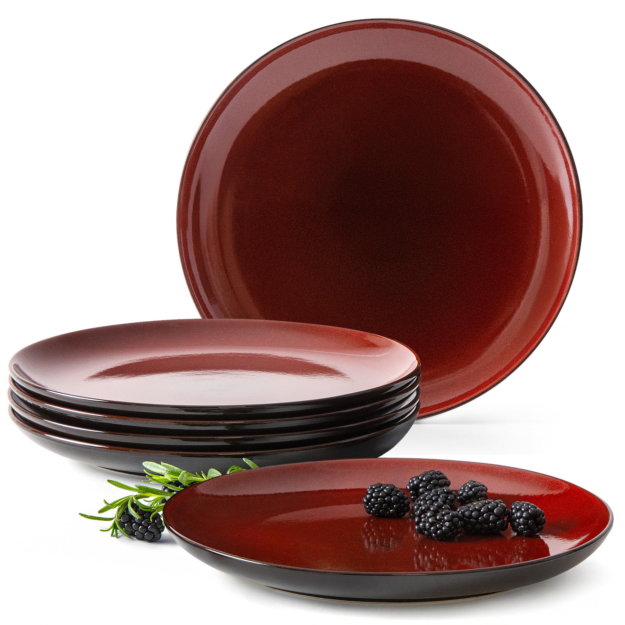 TELLER-SET SPEISETELLERSET GAMBIA 6-tlg - Rot, Keramik (27cm) - Ritzenhoff Breker
