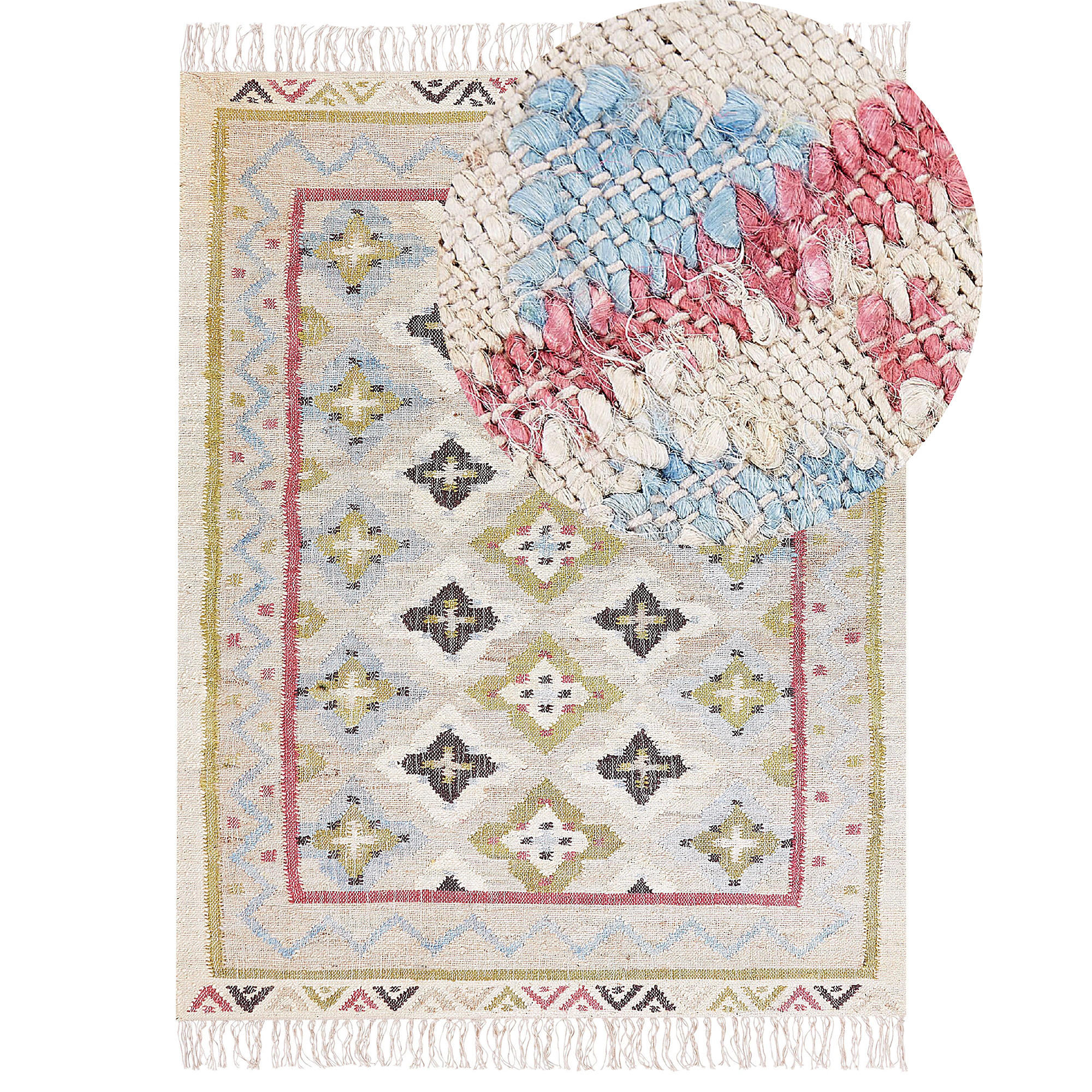 MATTA flätad Terkos 230/160 cm - Multicolor, Naturmaterial (160/230cm) - Beliani