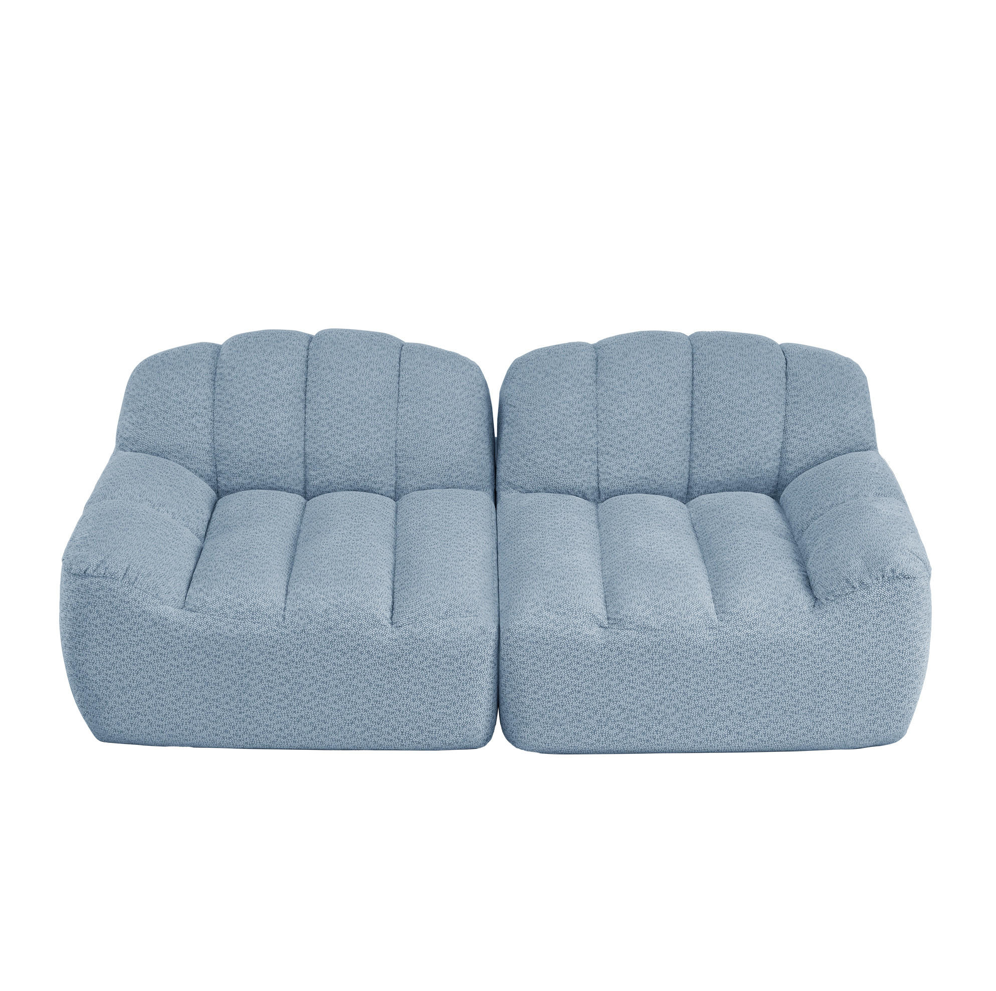 2-SITZER Sofa aus granuliertem Fleece mit modularem, montagefreiem Design Blau - Blau, Textil (104/79/210cm) - Modenvie