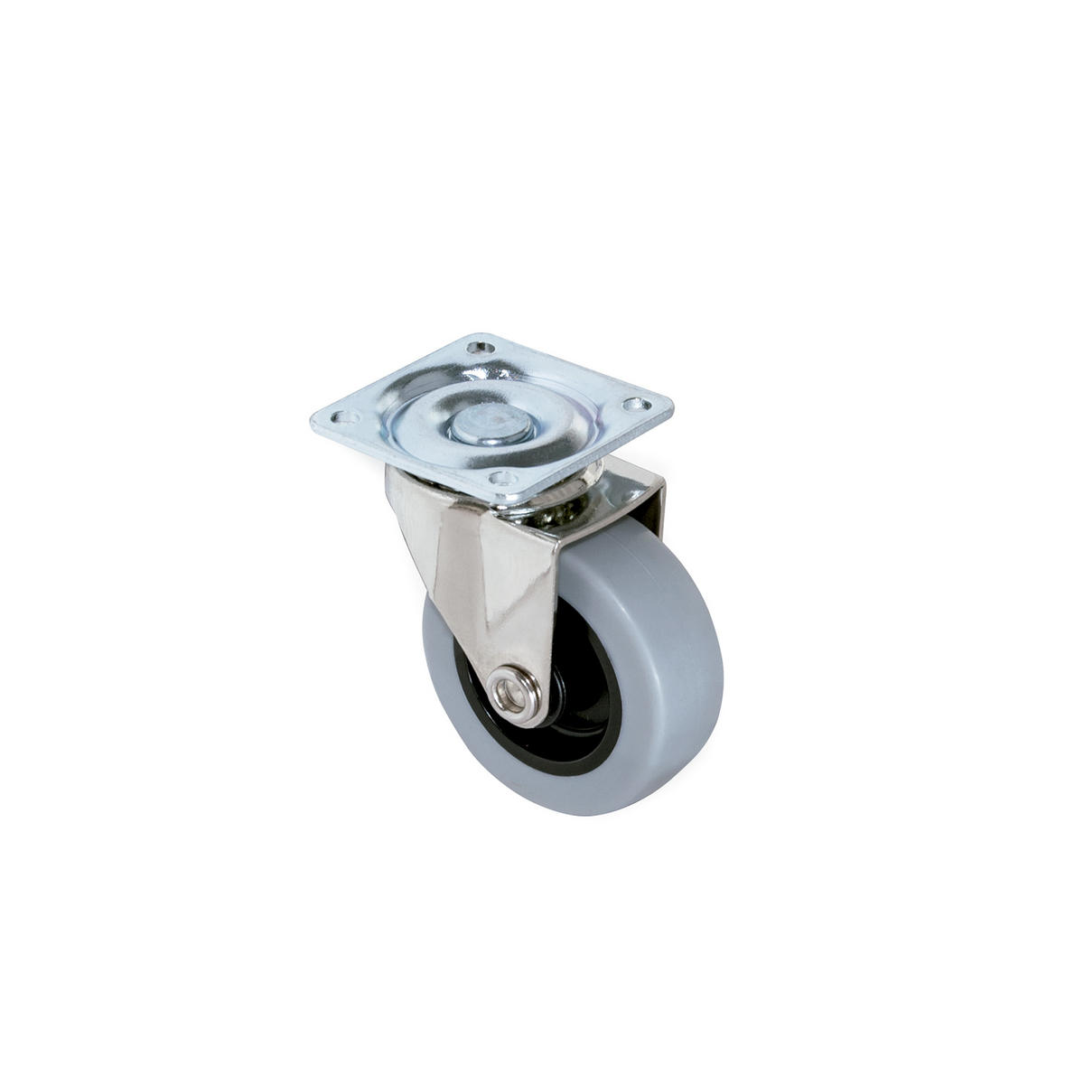 ROLLEN Slip mit Montageplatte, Durchmesser 50mm, Stahl und Kunststoff, Grau 4er-set - Grau, Metall (20/5/18cm) - EMUCA