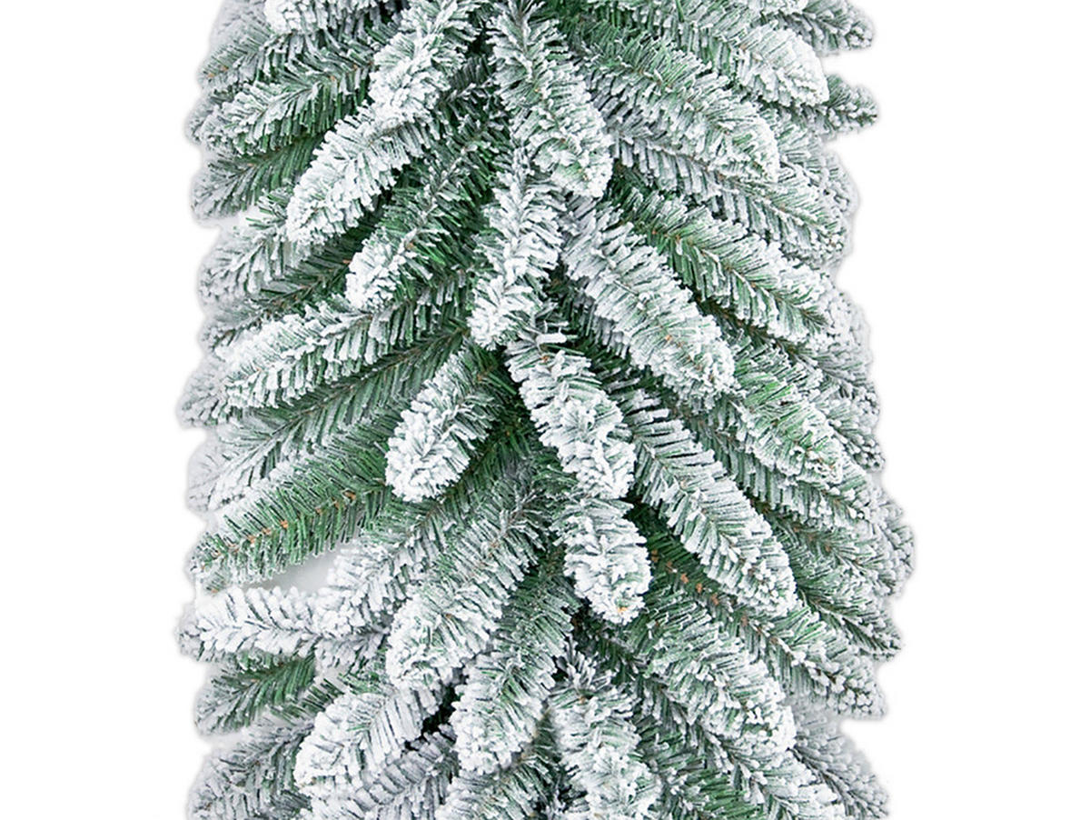 WEIHNACHTSGIRLANDE DELUXE VIOLA, 270 cm, schneebedeckt, 2D, mit Drahtenden - Weiß, Kunststoff (270cm) - LAALU