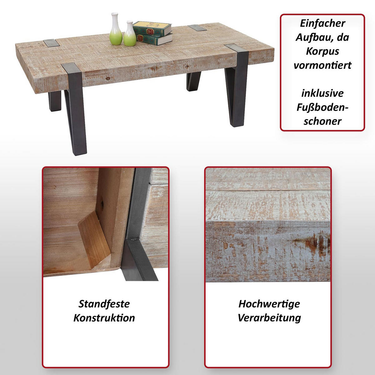 COUCHTISCH A15B rechteck Braun - Braun, Holz (60/120/40cm) - MCW