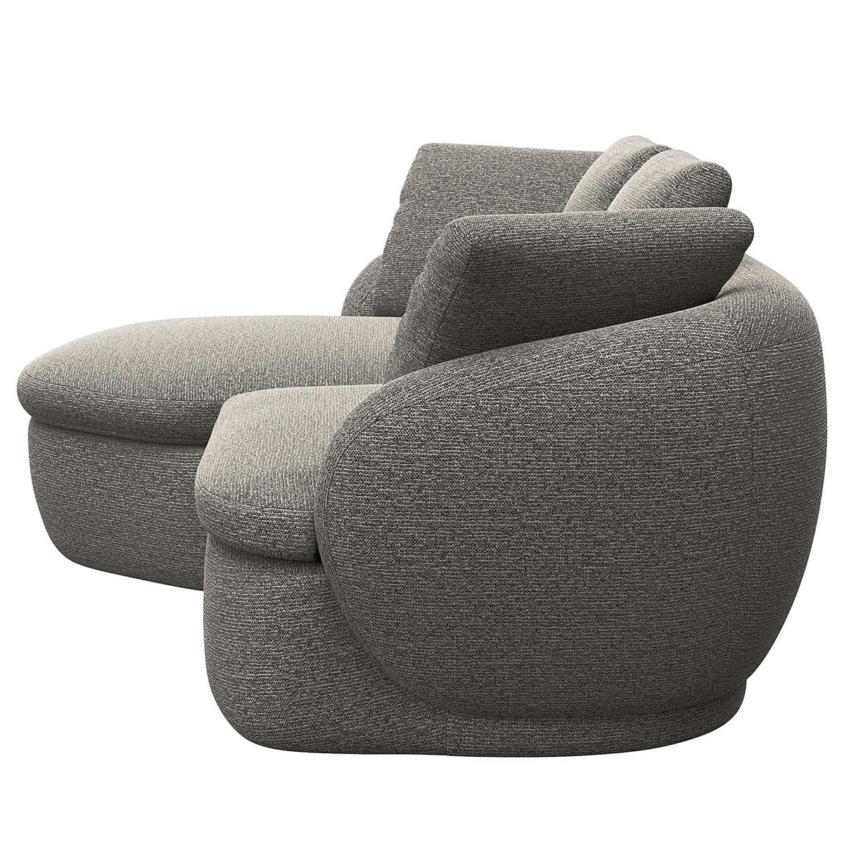 ECKSOFA mit Longchair - Schwarz/Grau, Kunststoff/Textil (217/146cm) - home24