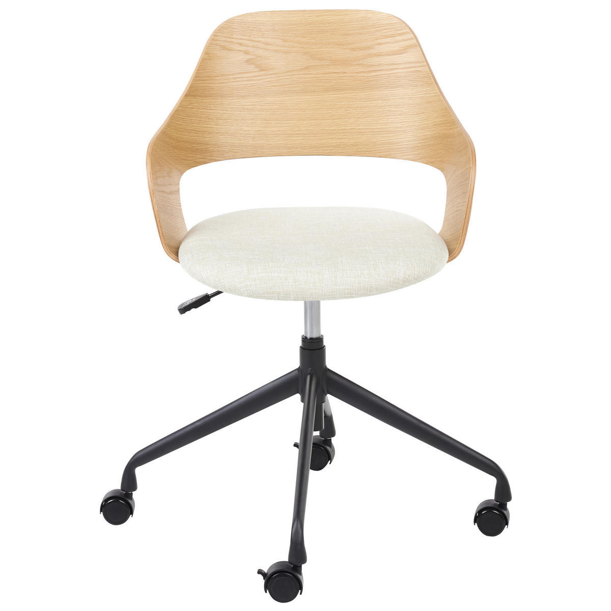 SCHREIBTISCHSTUHL Hellbeige Novato - Schwarz/Braun, Textil (45/76/45cm) - Beliani