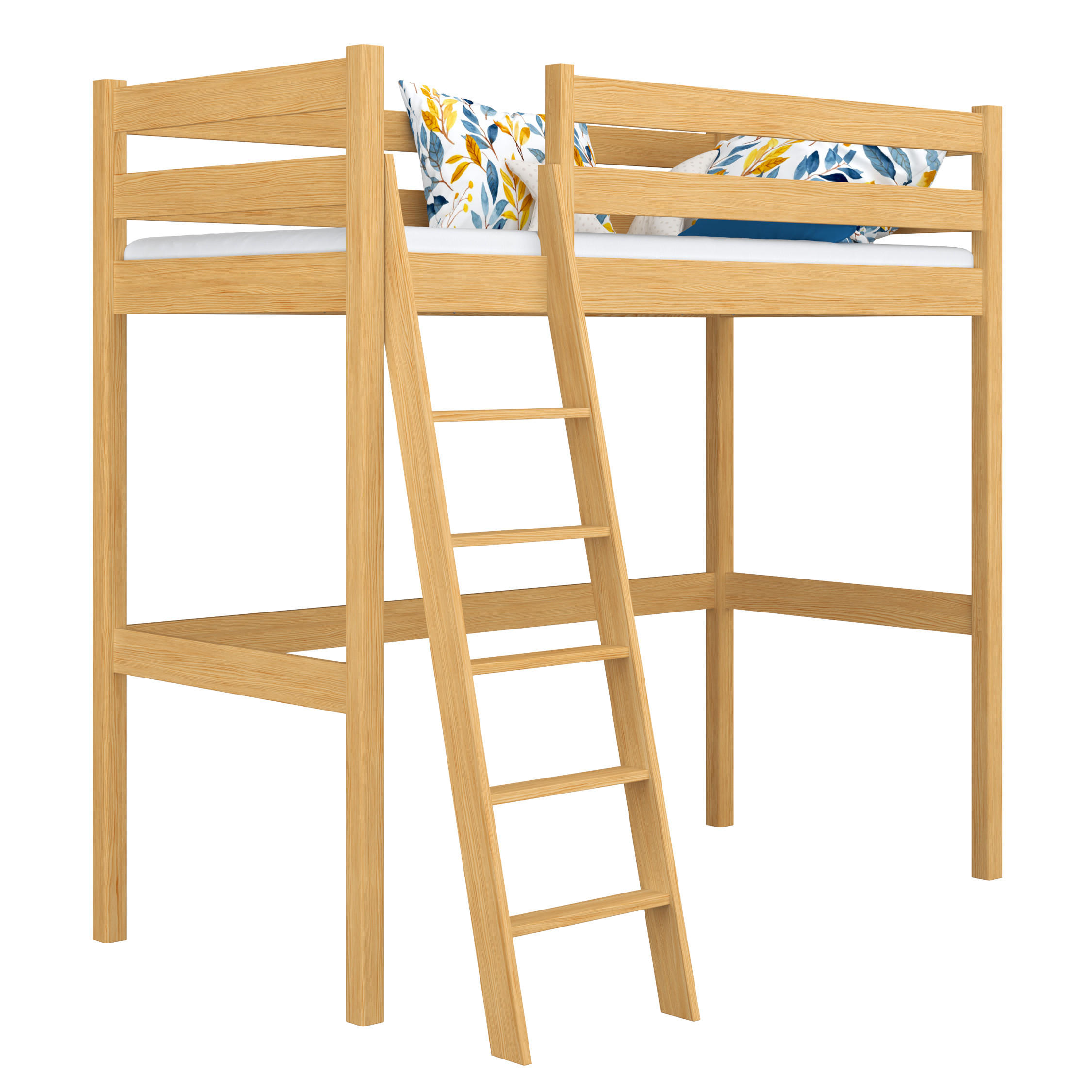 N-Wood Hochbett Hellbraun 90x180 cm