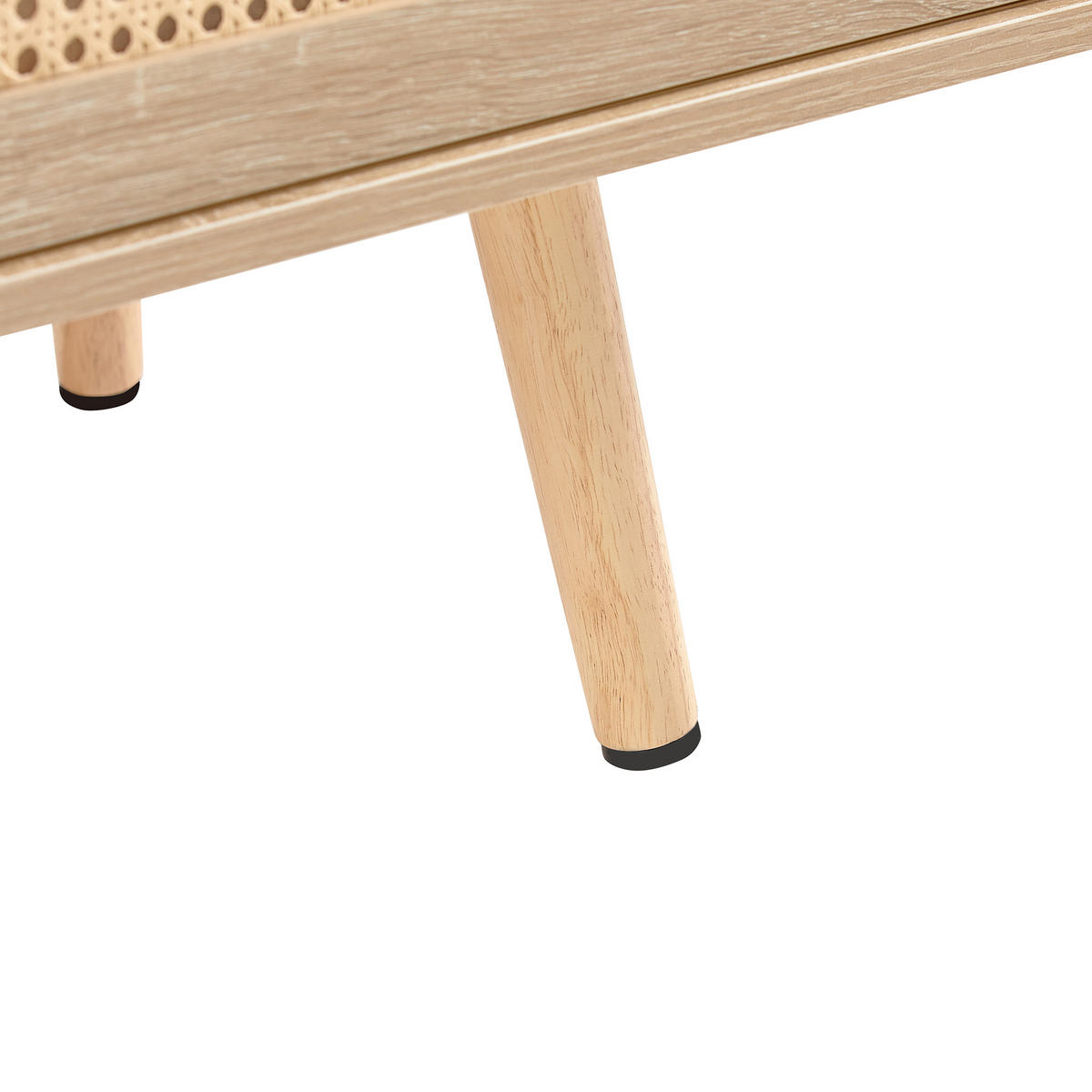 LOWBOARD Naturfarben 140/45/40 cm, Rattan-Optik, Schiebetüren, Massivholzbeine - Naturfarben, Holzwerkstoff (140/40/45cm) - PANGIVO
