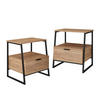 NACHTTISCH Lunor Goldkraft Eiche/Schwarz 2er Set - Eichefarben/Schwarz, Holzwerkstoff (45/50/40cm) - Vicco