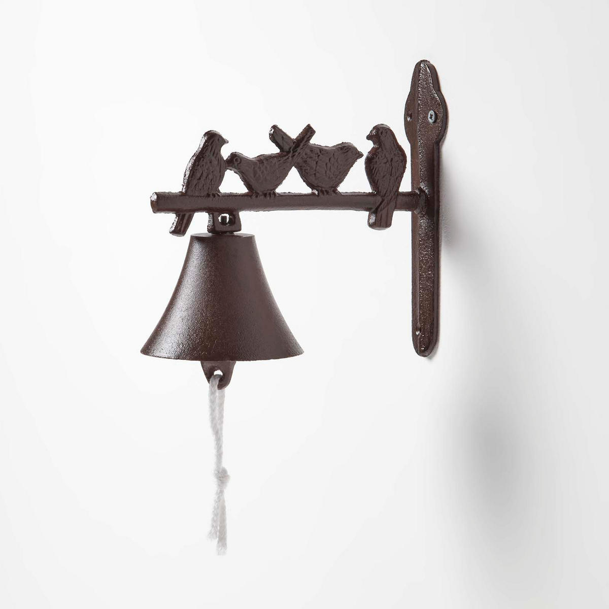 TÜRGLOCKE Gusseisen Vögel - Braun, Metall (11/19/22cm) - Homescapes