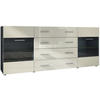 SIDEBOARD Carlos Creme Hochglanz - Creme, Holzwerkstoff (166/72/35cm) - Vladon