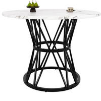 ESSTISCH 100x100x76 cm in Schwarz aus MDF mit Schwarz-Marmoroptik auf Metallgestell mit Stellfüßen - Schwarz, Holzwerkstoff (100/100/76cm) - Modfu
