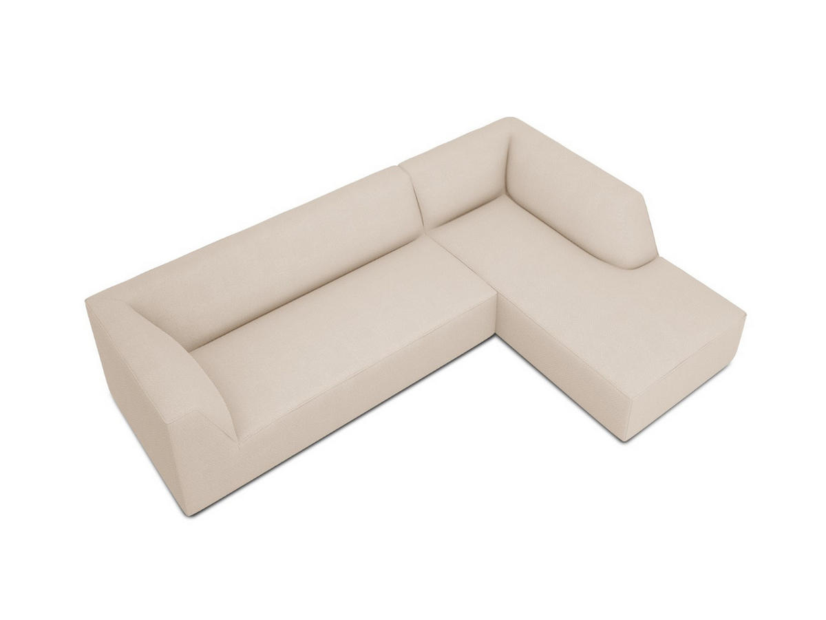 ECKSOFA rechts Ruby aus strukturiertem Stoff beige 4 Sitzplätze - Beige/Creme, Textil (180/273cm) - Micadoni