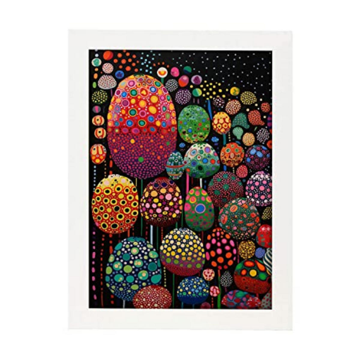 POSTER Yayoi Kusama A4 Weißer Rahmen - Weiß, Papier (29.7/5/21cm) - Nacnic