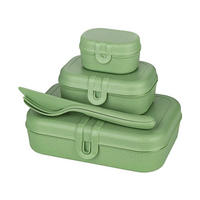 LUNCHBOX-SET INKL. BESTECK Pascal Ready nature leaf green - Grün, Kunststoff (16.6/6.2/23.2cm) - Koziol