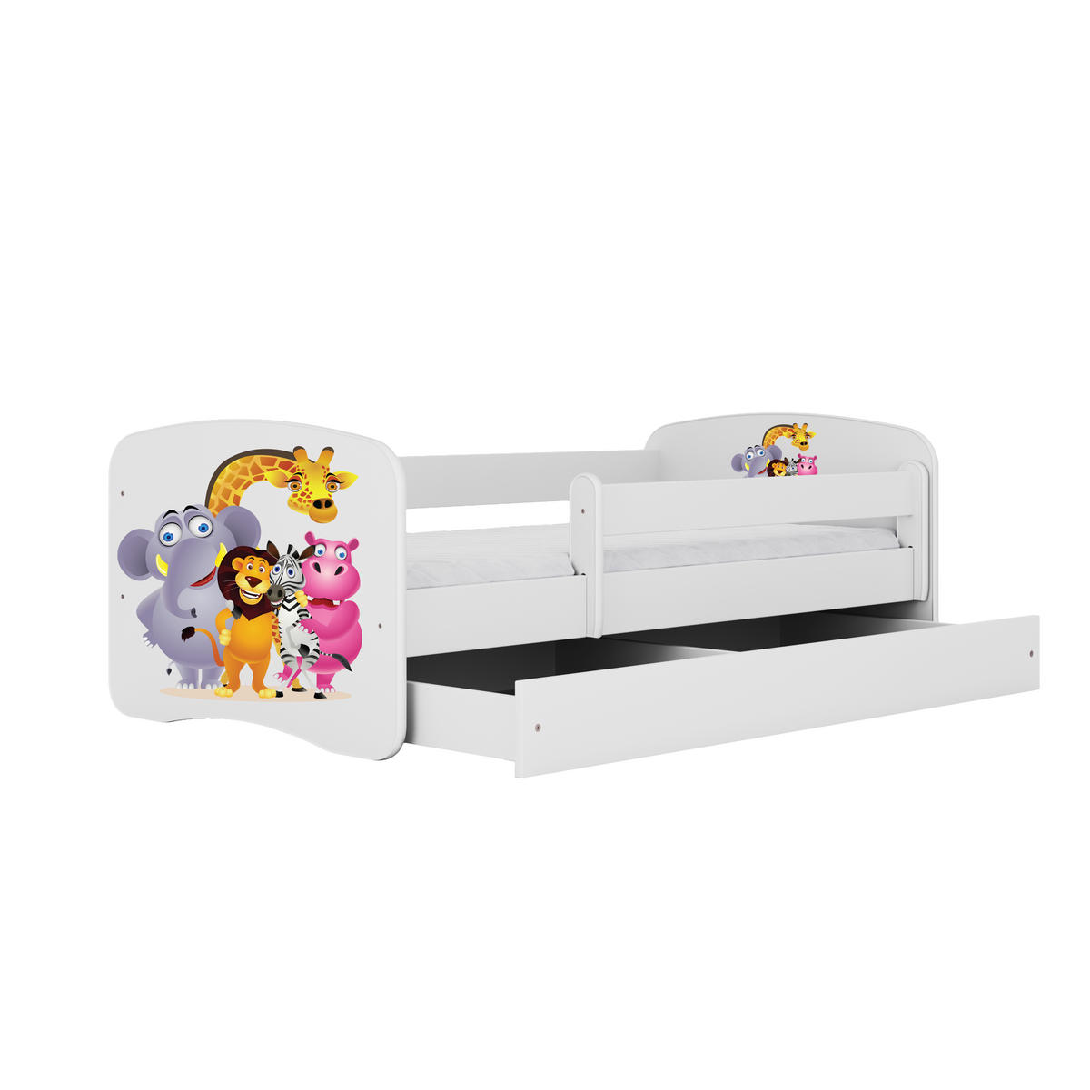 KINDERBETT Zoo mit Schublade 180/80 90/61/184 - Weiß, Holzwerkstoff (80/180cm) - RAUMHIRSCH FURNITURE