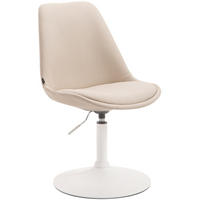DREHSTUHL Stoff creme - Creme/Weiß, Textil/Metall (48/76/57cm) - CLP