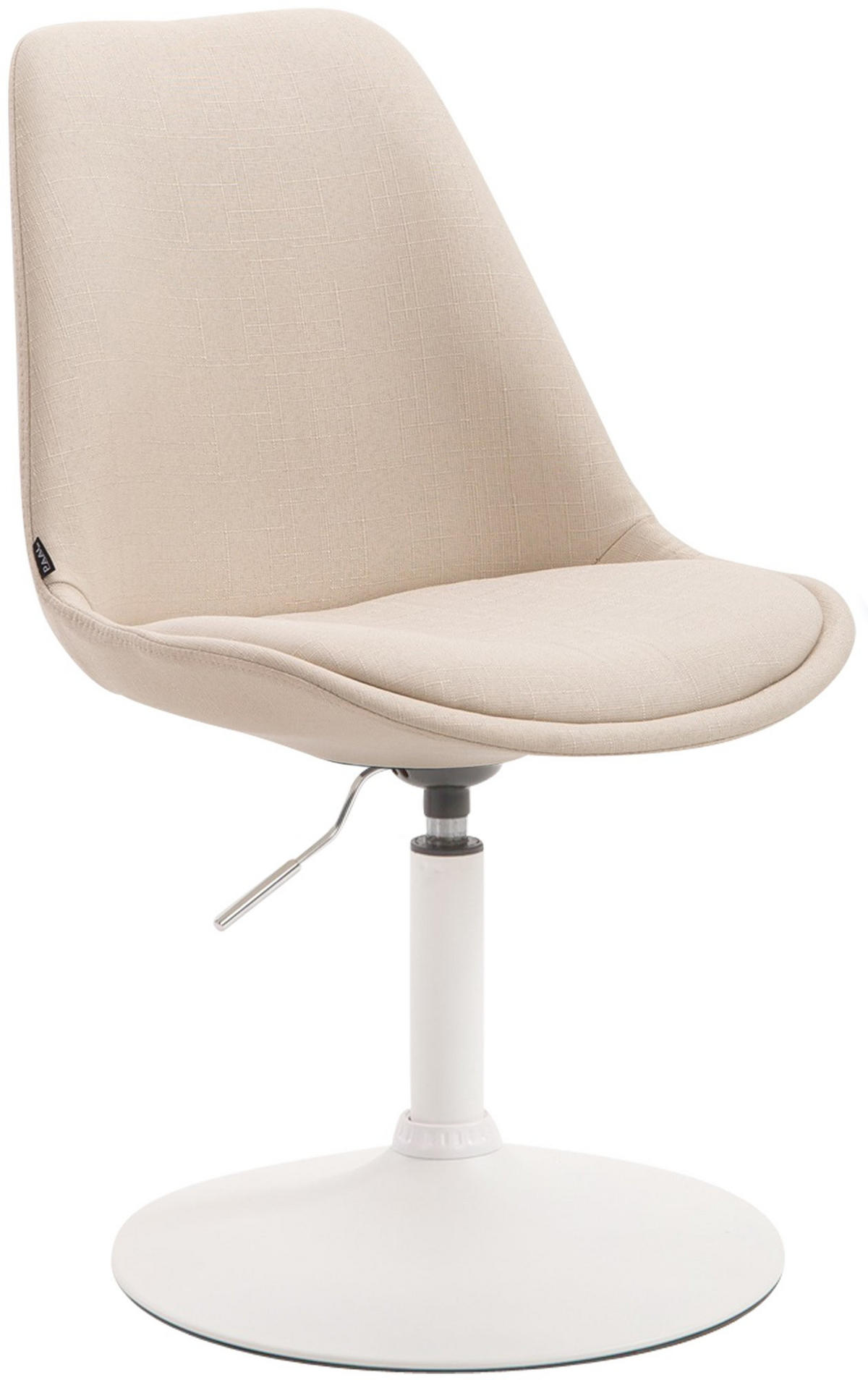 DREHSTUHL Stoff creme - Creme/Weiß, Textil/Metall (48/76/57cm) - CLP