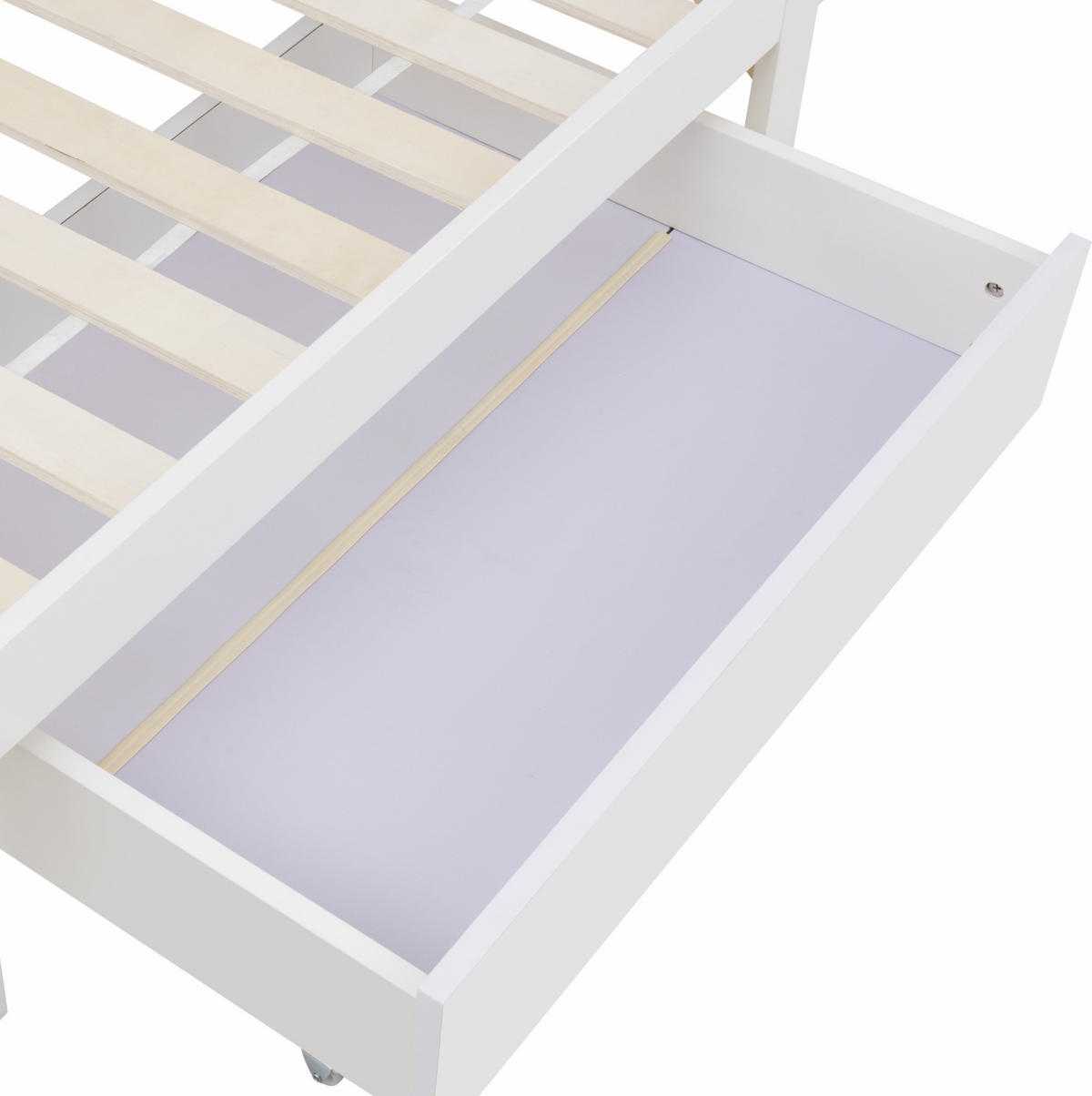 KINDEREINZELBETTEN aus Massivholz 90x200 cm in Weiß mit Schubladen & Bücherregal - Weiß, Holz (90/200cm) - Modfu