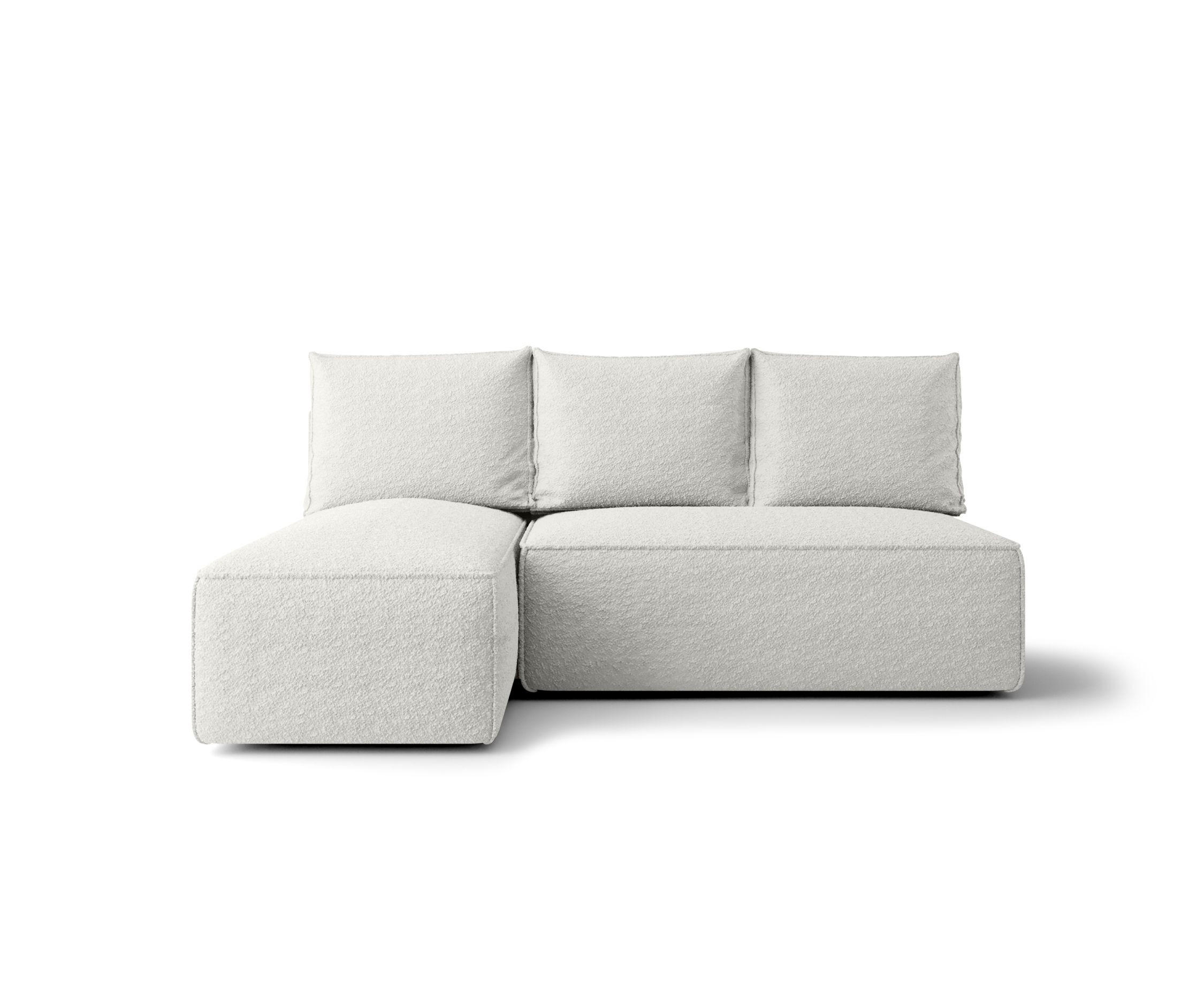 ECKSOFA mit Schlaffunktion SAVIO MINI Quelle 01 Links - Weiß, Textil (200/140cm) - Bedante