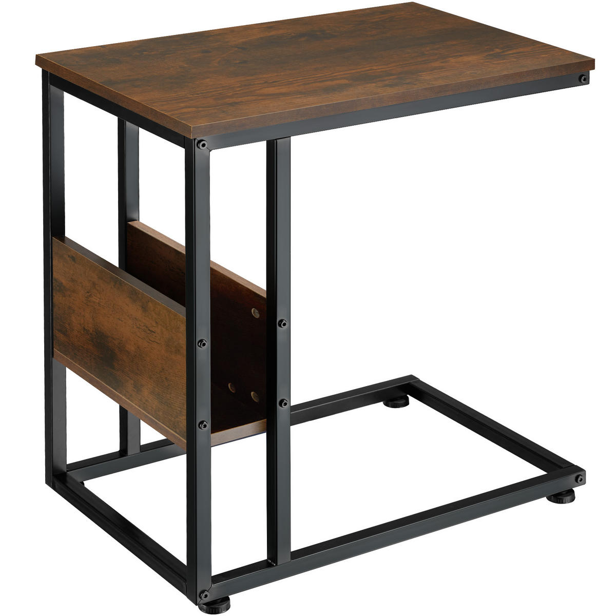 BEISTELLTISCH Wigan,55 x 36,5 x 60 cm,Industrial Holz dunkel, rustikal - Rostfarben, Holz (55/36.5/60cm) - tectake