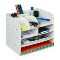 SCHREIBTISCH Organizer - Weiß, Holzwerkstoff (25/32.5/27.5cm) - Relaxdays