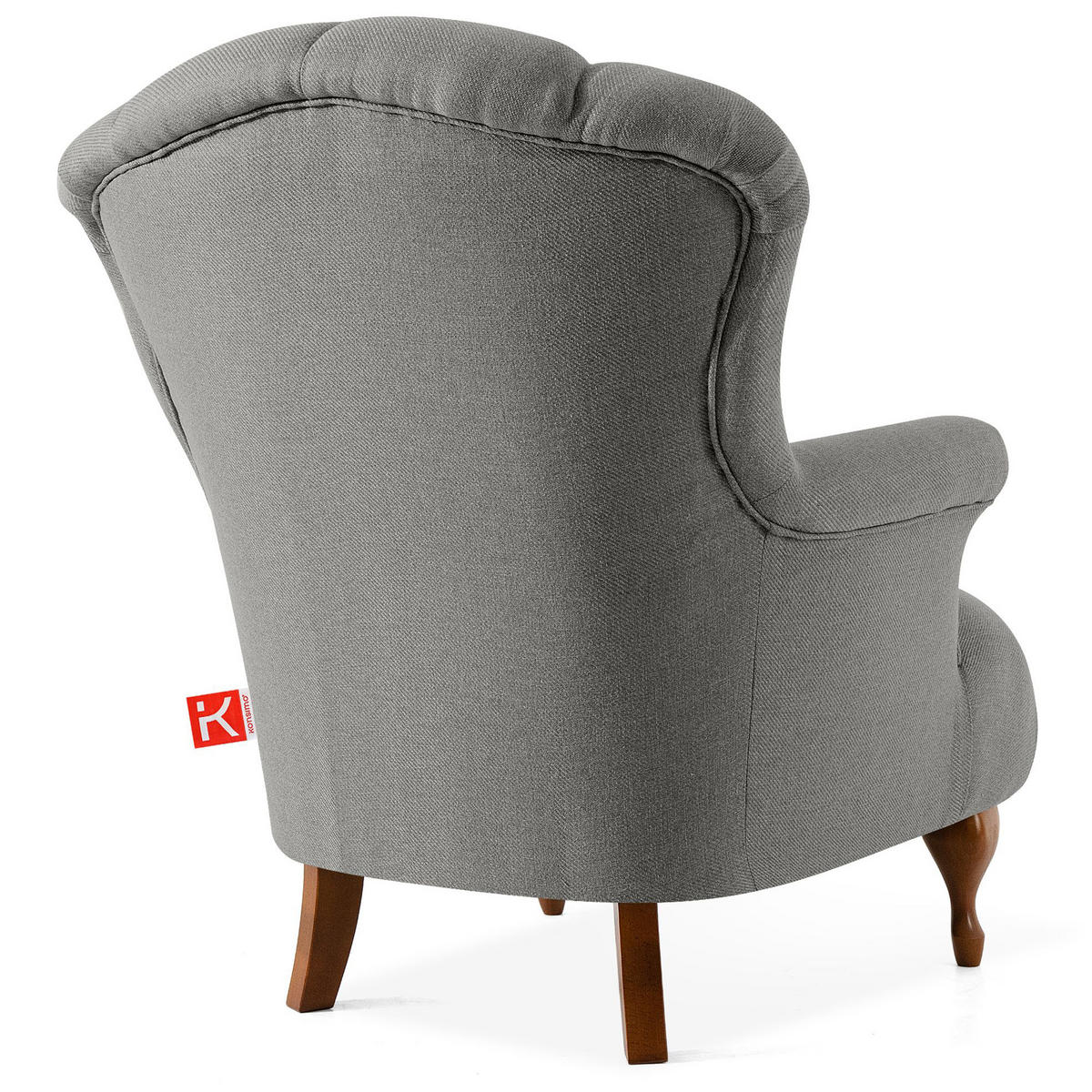 SESSEL MIT FUẞSTÜTZE TOMIS, Esche - Hellgrau/Braun, Eichenholz/Holz (76/101/83cm) - KONSIMO®
