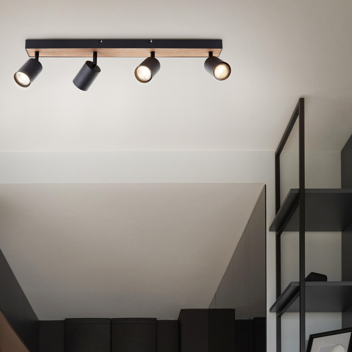 LED SPOT Jello Wood Schwarz/Holz 8/60/15,3 cm - Multicolor, Metall (8/60/15.3cm) - Brilliant