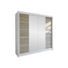 SCHWEBETÜRENSCHRANK Talin V - Beige/Silberfarben, Holzwerkstoff/Metall (180/215/58cm) - MIRJAN24