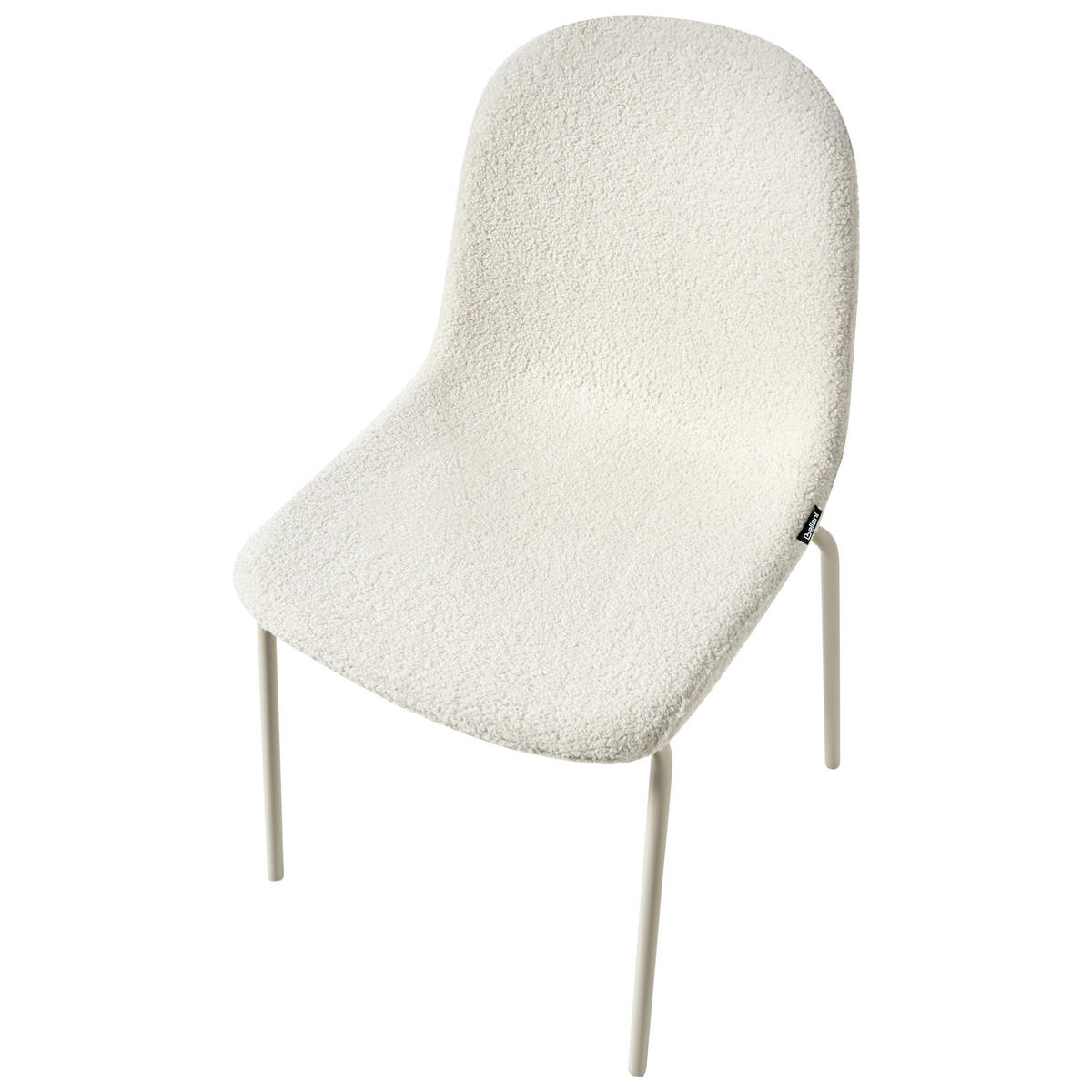 KONFERENZSTUHL 2er-Set Bouclé Cremeweiß Loma - Weiß, Textil (50/85/55cm) - Beliani