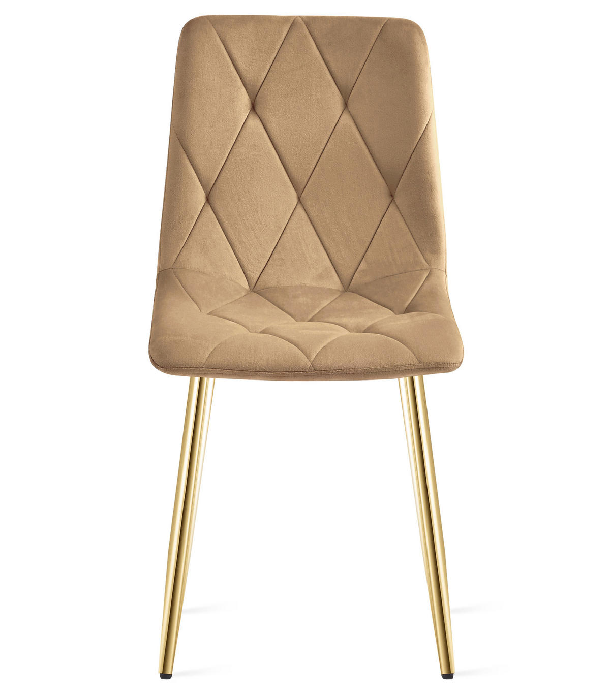 ESSZIMMERSTUHL 4-er Set TYRA brauner Sitz, goldene Beine - Goldfarben/Braun, Textil (44.5/87/54.5cm) - Valora