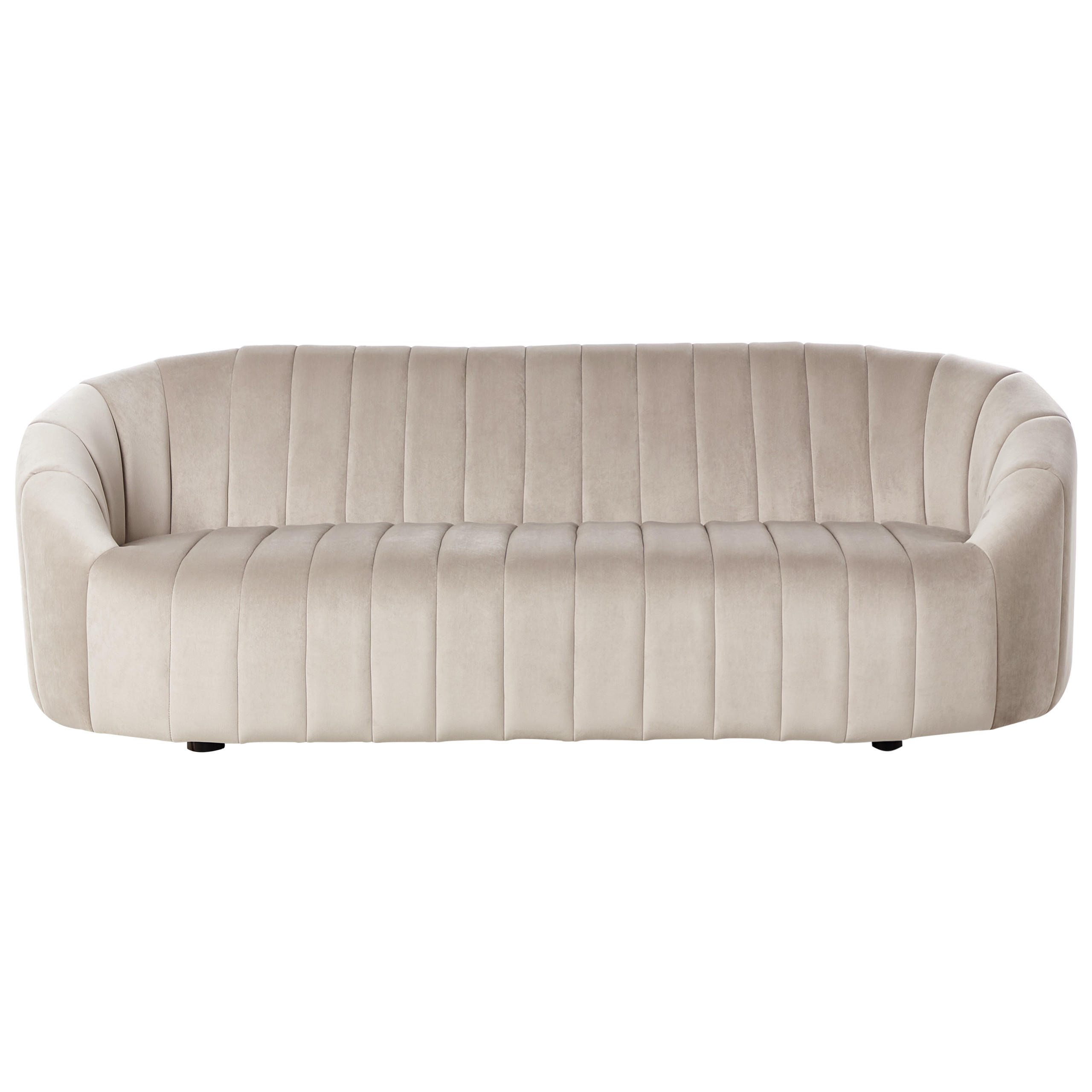 3-SITZER-SOFA Samtstoff Beige Malung - Beige, Textil (202/68/70cm) - Beliani