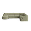 MODULARES-PANORAMASOFA rechts Campi aus Cord Moosgrün 7 Sitzplätze - Salbeigrün, Textil (255/70/330cm) - Cosmopolitan Design