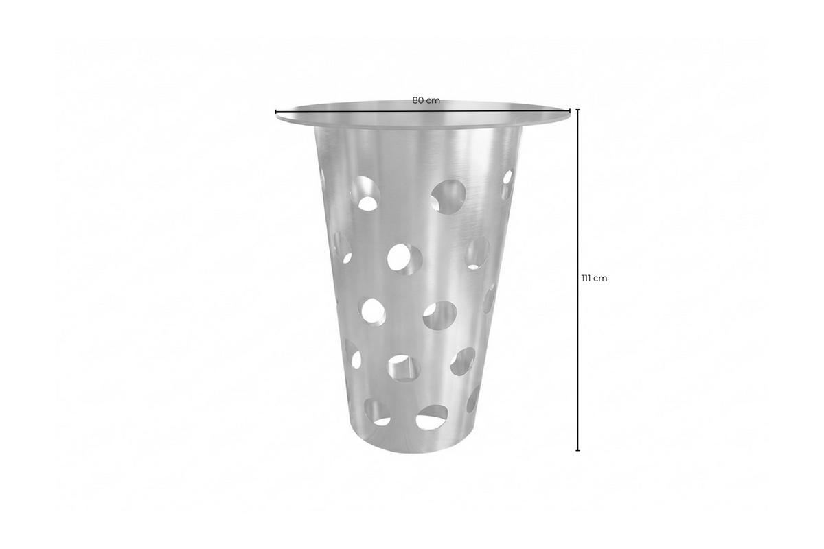 BARTISCH VINO Silber Metall - Silberfarben, Metall (80/80/111cm) - KAWOLA