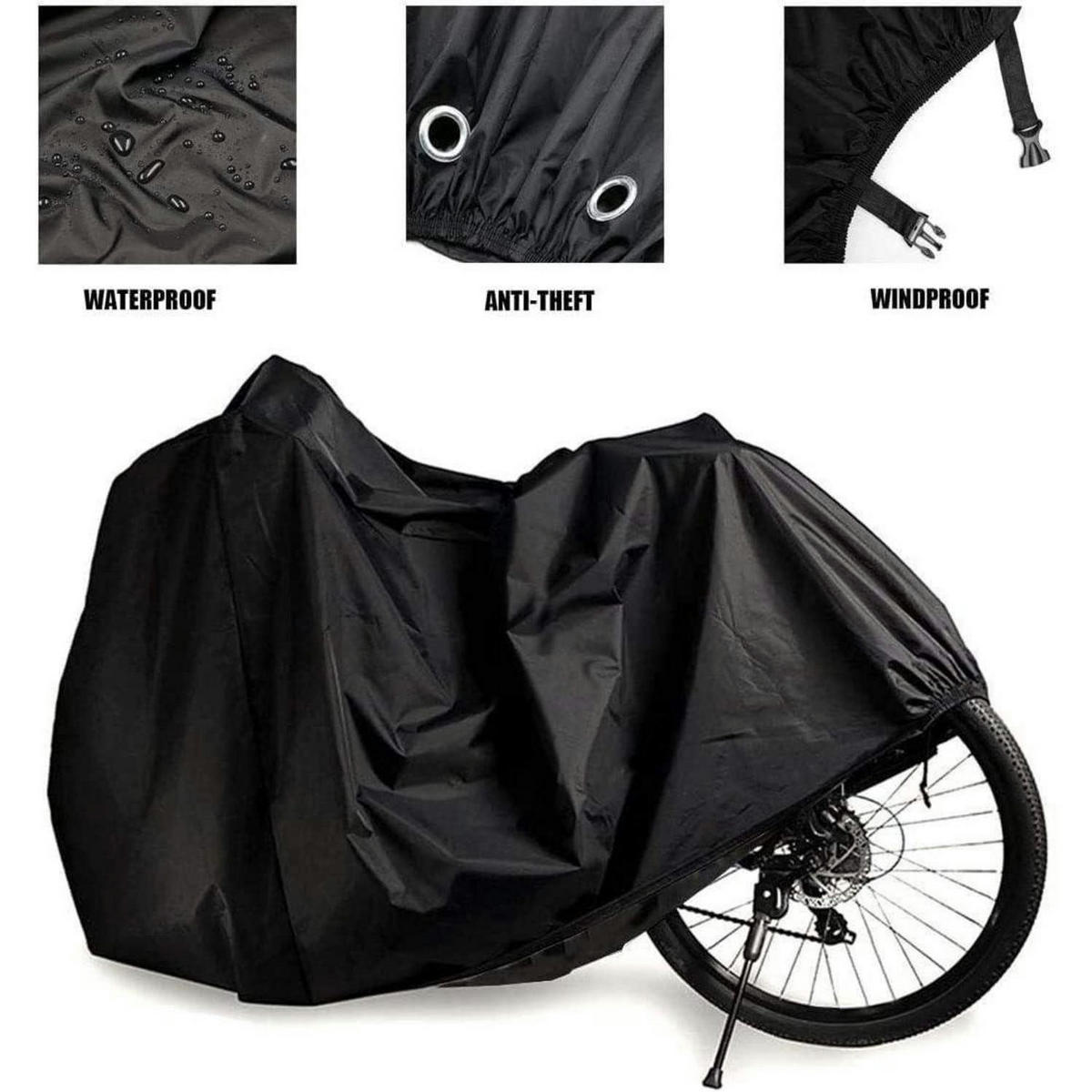 FAHRRADABDECKUNG aus Nylon-Gewebe, wasserdicht - Schwarz, Textil (7.6/7.6/7.6cm)