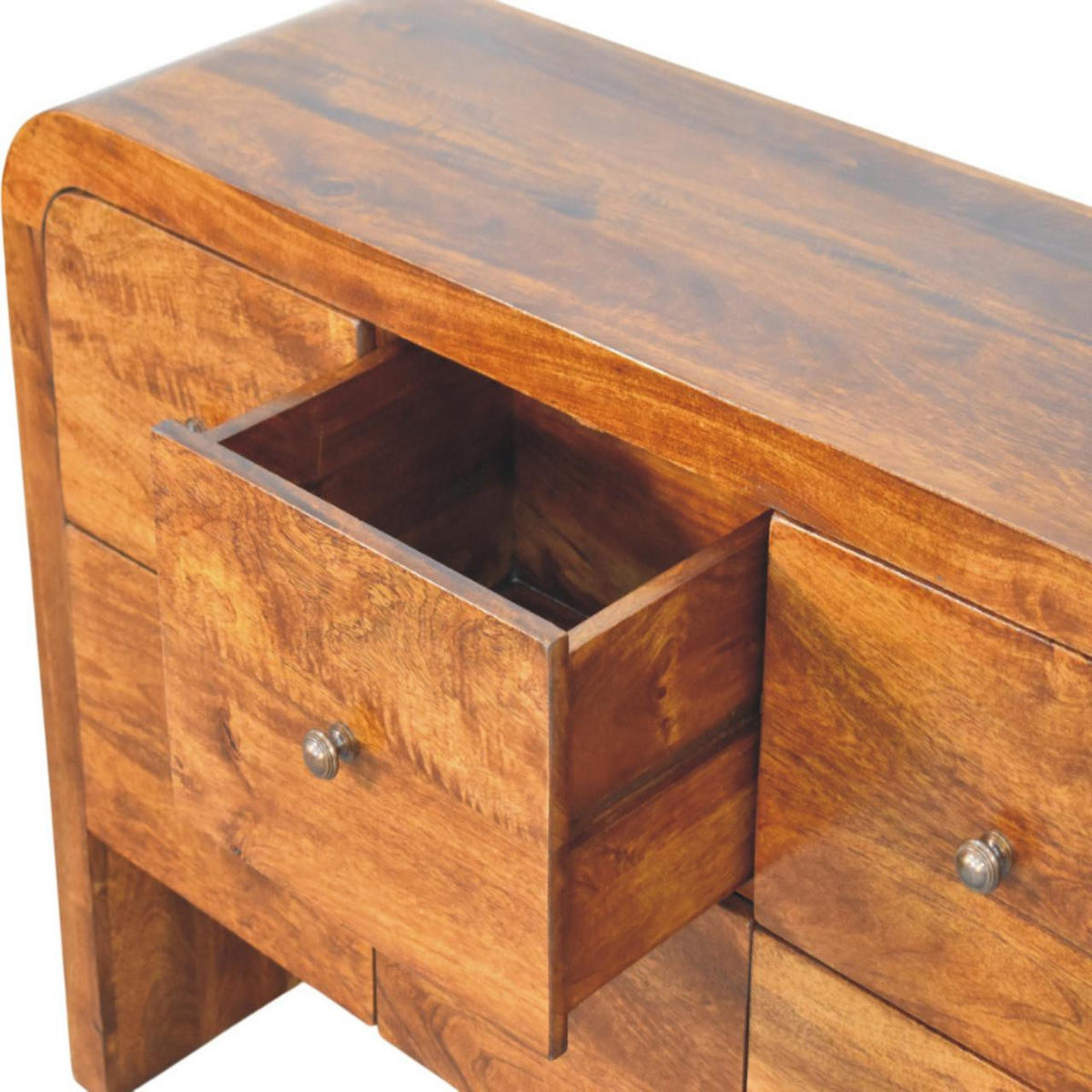 KOMMODE mit edlem Kastanien-Finish, 6 Schubladen, braun - Braun, Holz (110/80/35cm) - Artisan Furniture