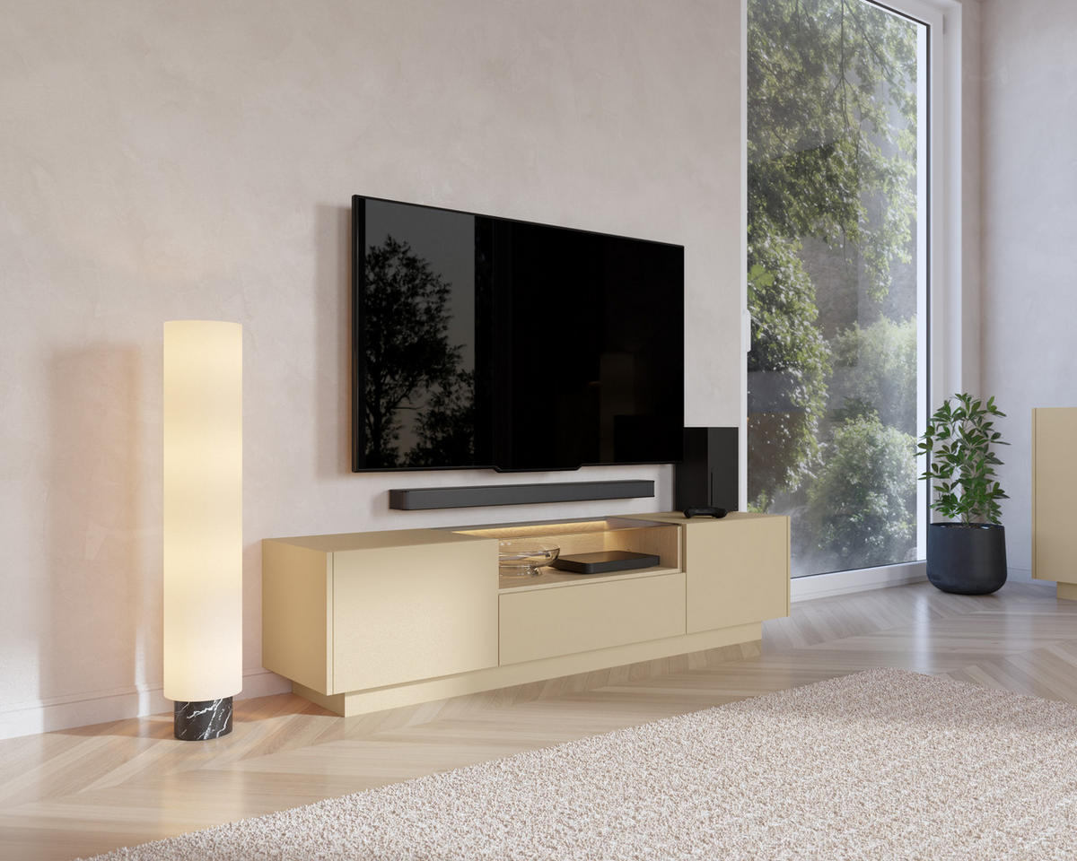 TV-SCHRANK: Kakao + Cremona-Eiche, 176,4 x 43,4 x 39,5 cm - Braun, Holzwerkstoff (176.4/43.4/39.5cm) - 3XE LIVING