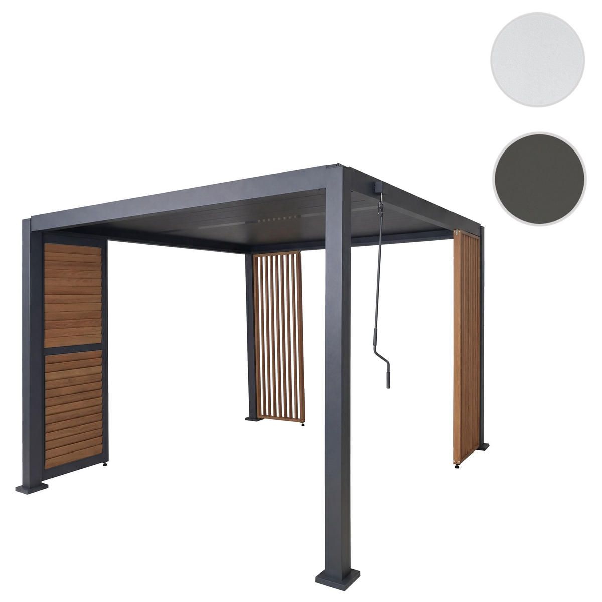 PERGOLA 1x Lamellenwand 2x Seitenwand 235x300x300cm Anthrazit - Anthrazit, Metall (300/235/300cm) - BERLINLODGE