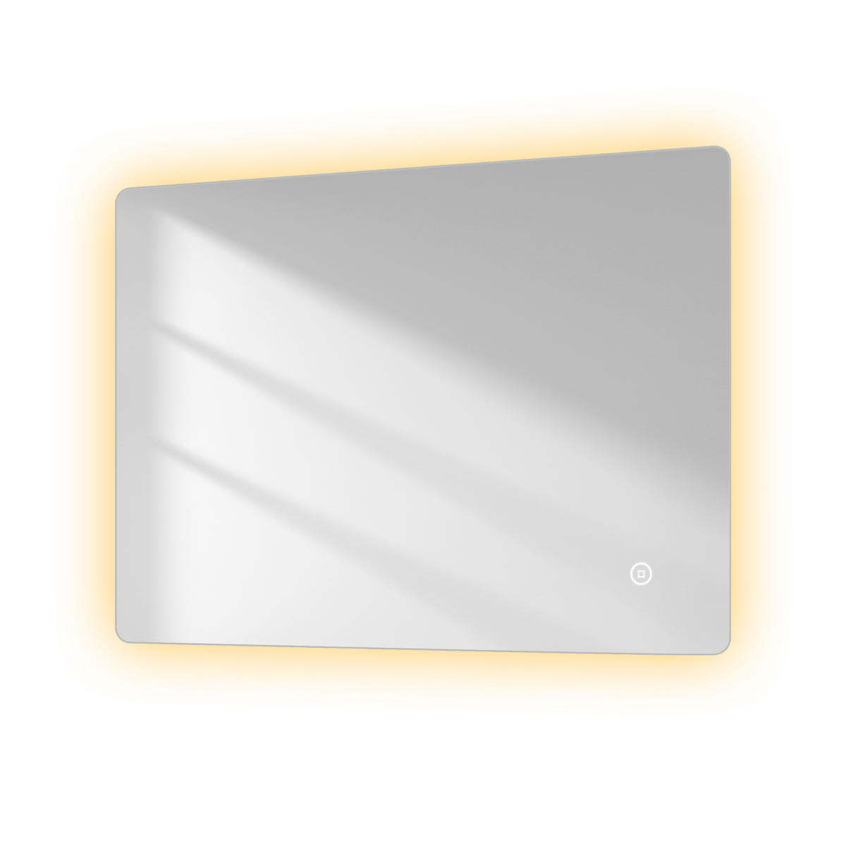 BADSPIEGEL mit Touch-Schalter Beleuchtung Rechteckig 80/60 cm - Weiß, Glas (60/3/80cm) - EMKE