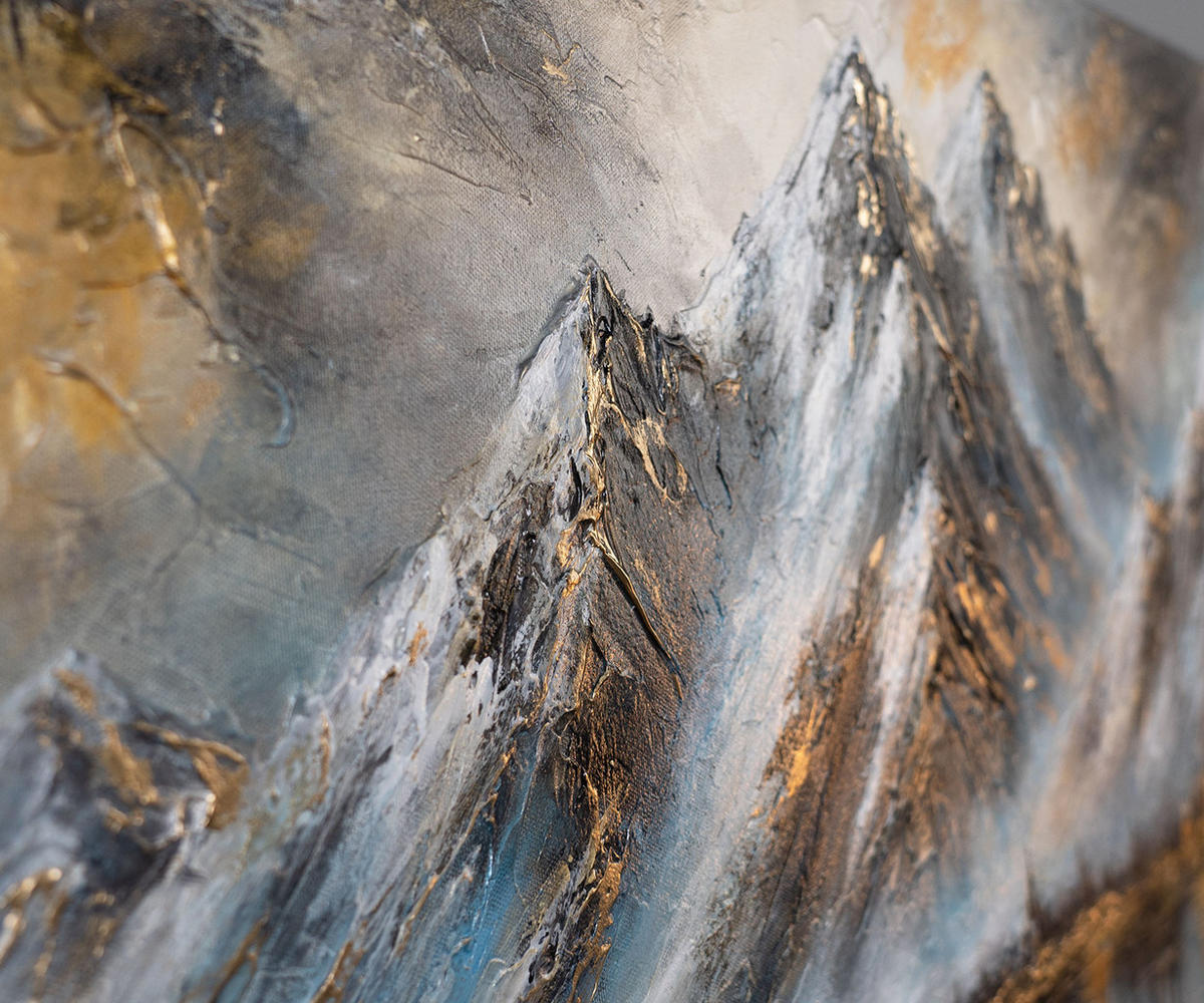 GEMÄLDE Bergglühen auf Keilrahmen 115x50 cm - Schwarz, Holz (115/50cm) - YS-art gallery