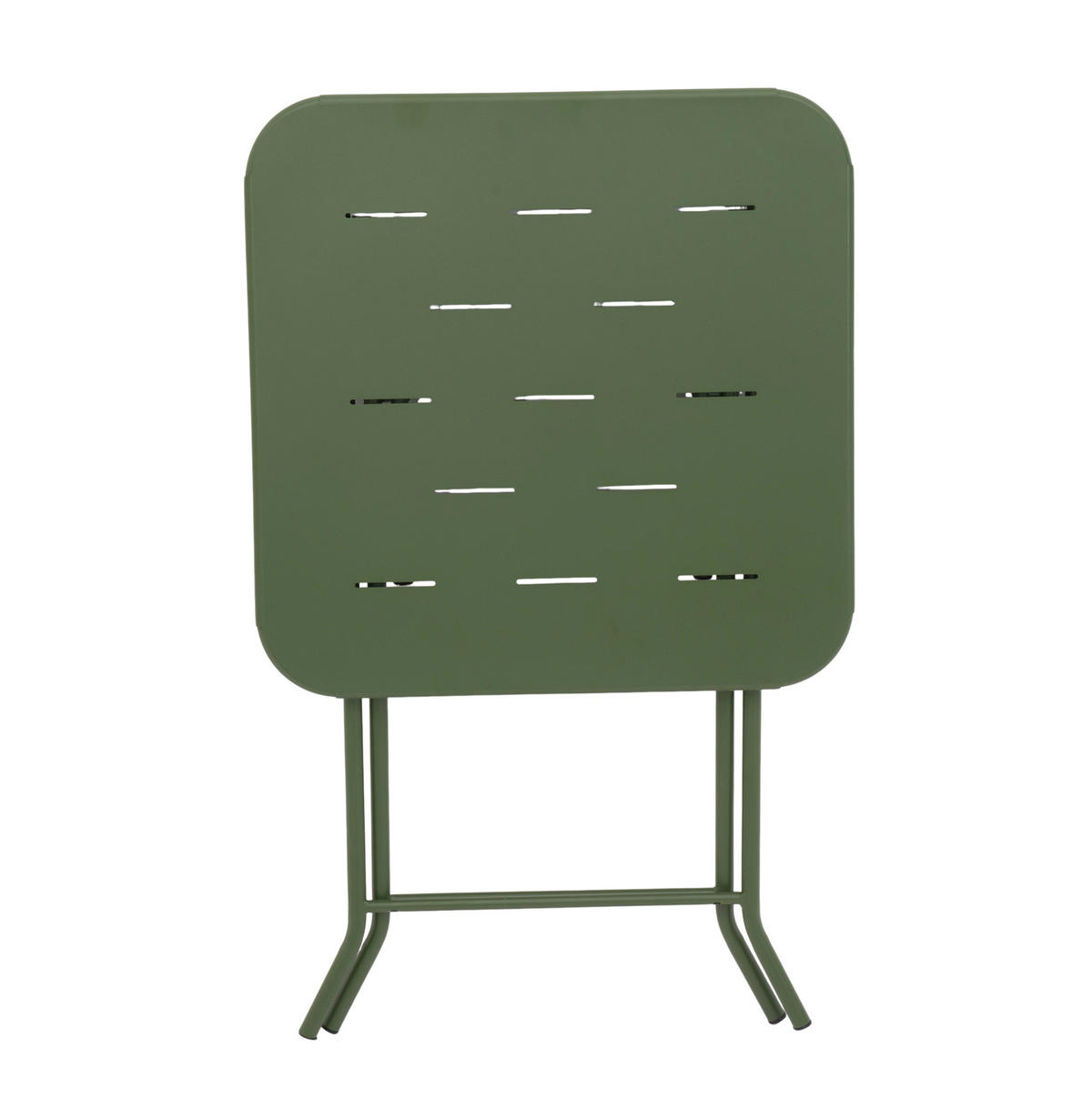 BISTRO-SET 60/60/73 cm mit 2 Klappstühlen, aus Stahl mit E-Coating, platzsparend und pflegeleicht, Grün - Grün, Metall - Redom