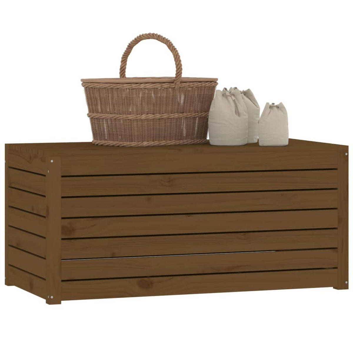 GARTENBOX Honigbraun 101x50,5x46,5 cm Massivholz Kiefer - Braun, Holz (101/46.5/50.5cm) - furnicato