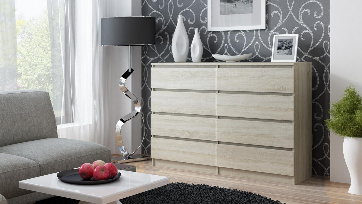 KOMMODE MALWA M8 140 - EICHE SONOMA - Sonoma Eiche, Holzwerkstoff (138/97/40cm) - CDF