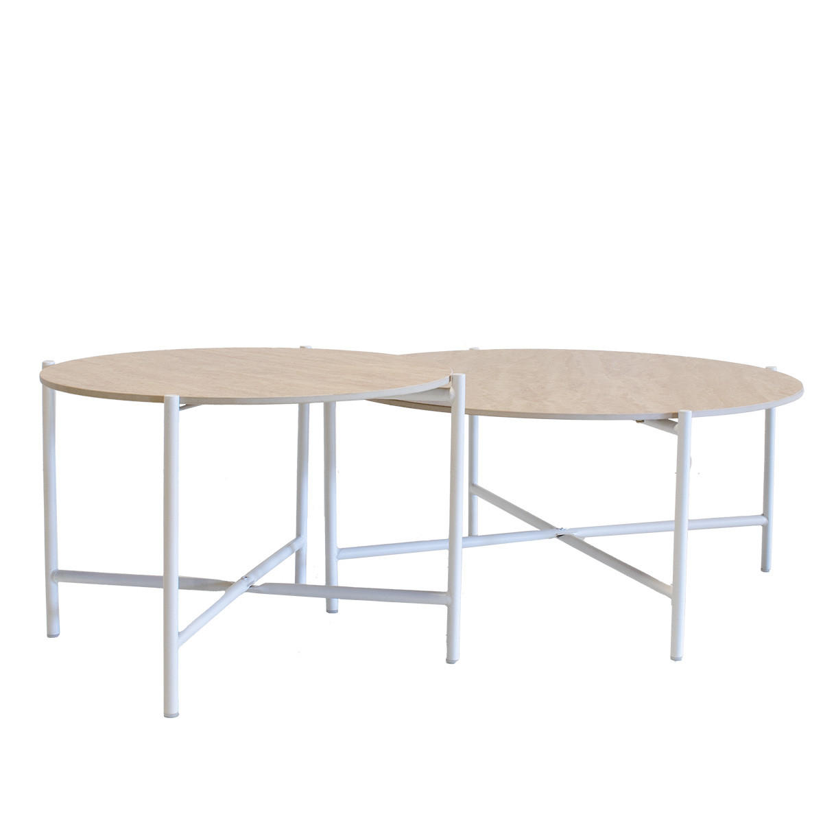 COUCHTISCH 2er-Set aus Keramik, hellbraun - Hellbraun, Metall (80/80/42cm) - Giga Meubel