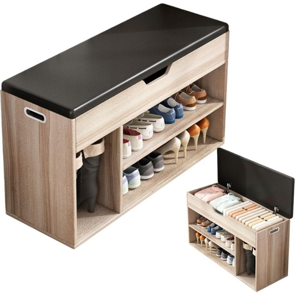 SCHUHSCHRANK, braun 80/30/44 cm - Hellbraun, Holzwerkstoff (80/44/30cm)