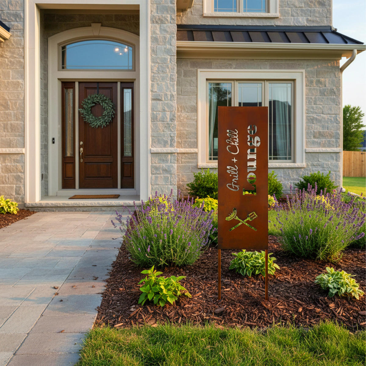 EDELROST-GARTENDEKO - Braun, Metall (1.5cm) - Relaxdays